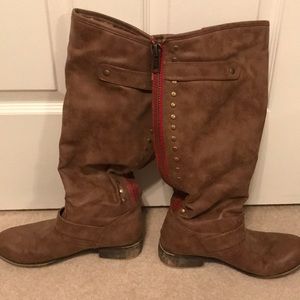Brown knee boots